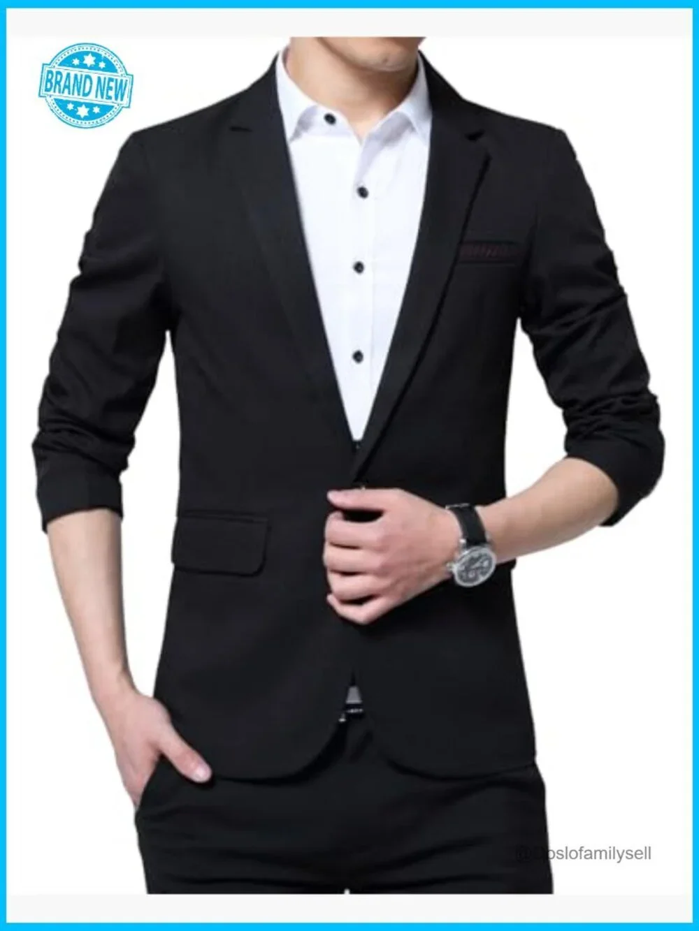Slim Fit Blazer Jacket Modern Casual Lightweight Polyester Blend One Button